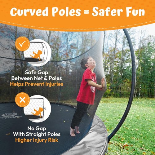 JUMPZYLLA Trampoline - Outdoor Recreational Trampoline with Enclosure & Ladder | 8FT-16FT, ASTM Approved