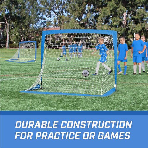 GoSports Portable Soccer Goals for Kids - 4 x 3 ft | Set of 2 Pop-Up Nets in 13 Colors