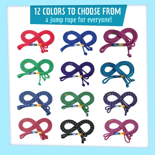 Just Jump It 16' Foot Jump Rope 2 Pack - Active Outdoor Youth Fitness Excersing Equipment - Double Dutch Length Gym Accessories - Raspberry