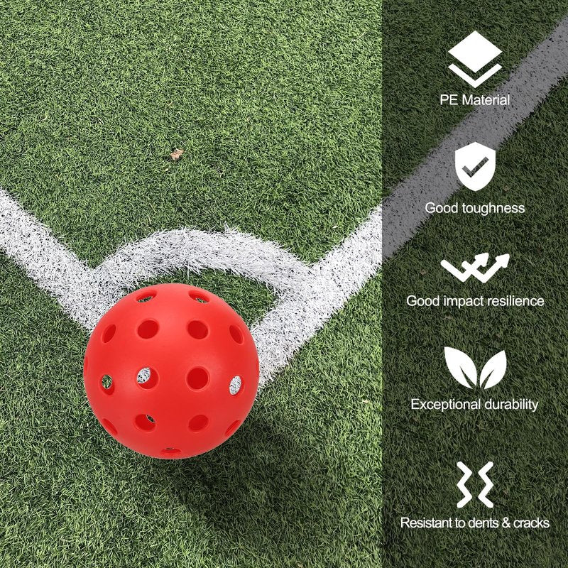 PATIKIL Outdoor Pickleball Balls 40 Holes Pickleball 40 Pack Pickleball Balls for Amateurs Indoor and Outdoor Sport, Red