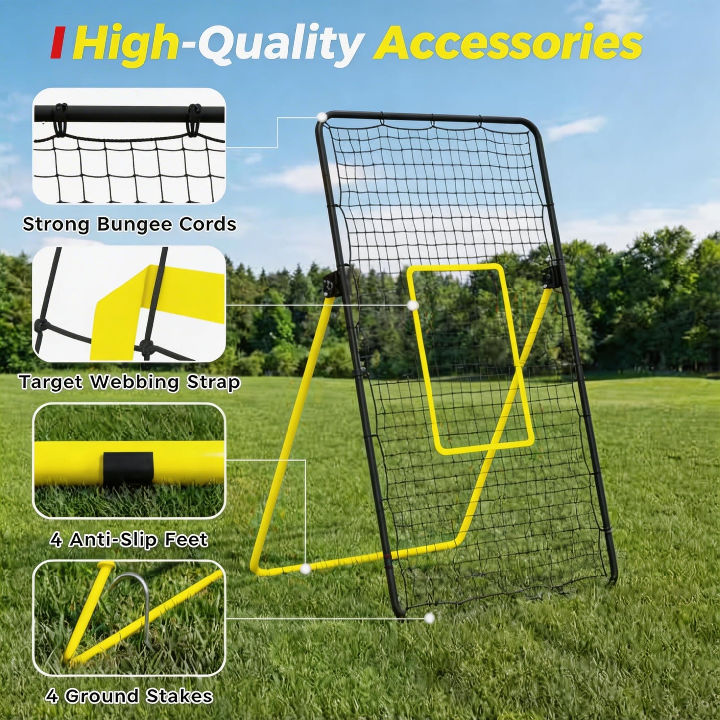 Adjustable Volleyball Rebounder Net, 7x4ft Large Bounce Back Training Net – Multi-Angle, Foldable & Sturdy, Easy Assembly, for Bumping, Spiking & Setting, Indoor & Outdoor Practice Equipment