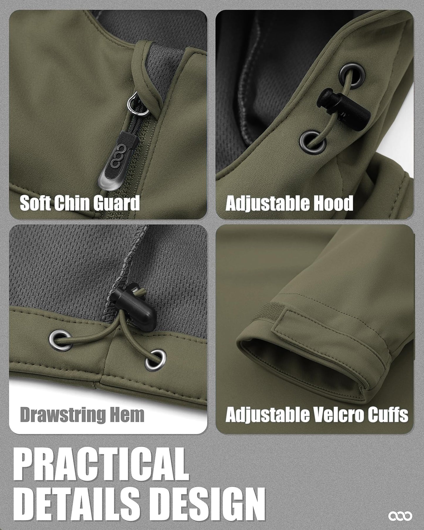 33,000ft Men's Softshell Jacket with Hood Waterproof Windbreaker Lightweight Rain Shell Jacket for Outdoor Hiking Travel