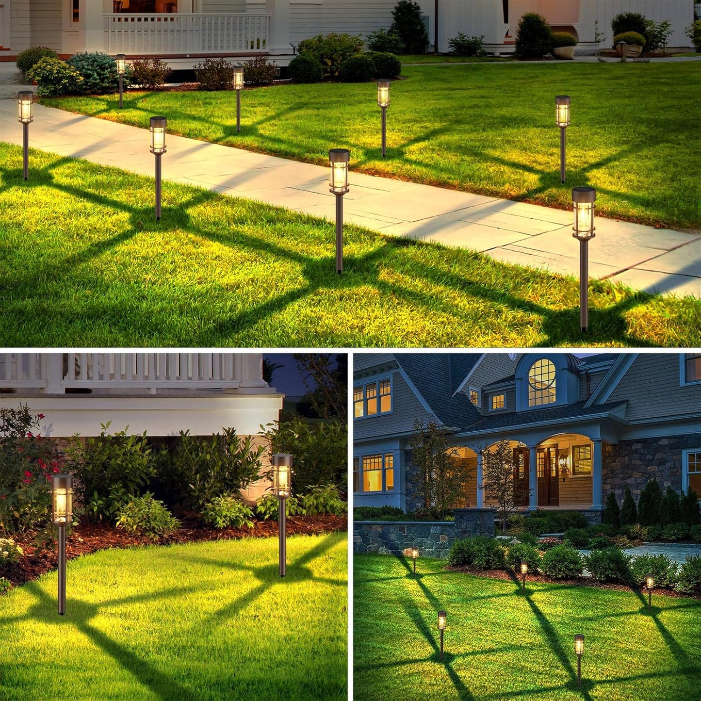 8 Pack Solar Outdoor Lights - Waterproof Garden Decor for Patio, Lawn & Landscape - 10 Hours Brightness