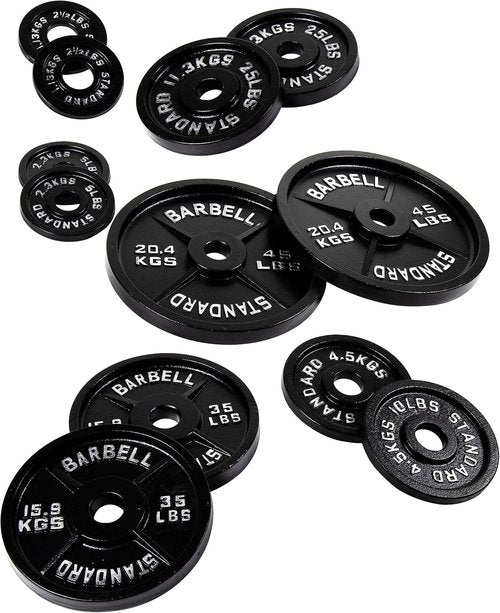 Fitvids Olympic Weight Plates - 2-Inch Cast Iron for Strength Training | Vintage Style, 25LB Pair