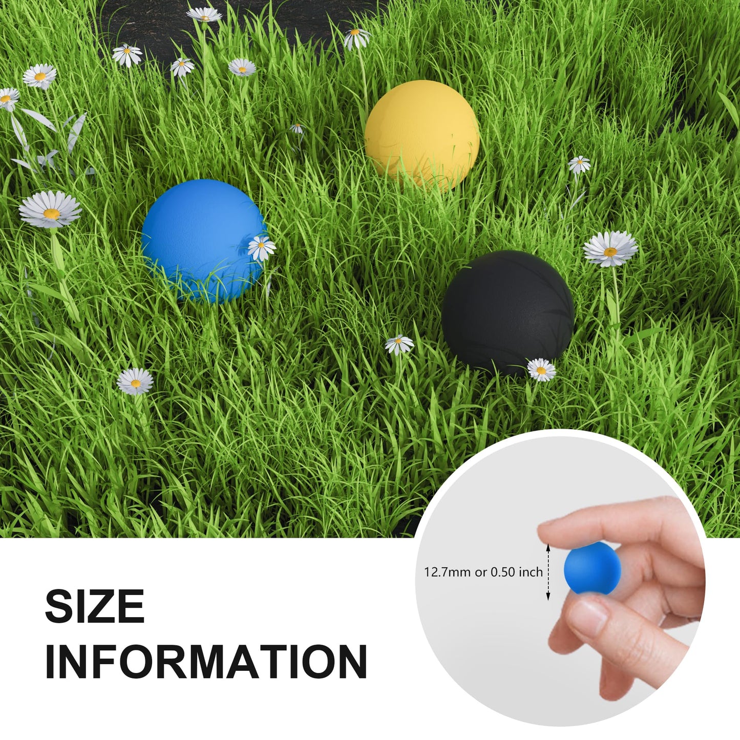 LinRui 100ct .43 Cal Paintball, New Reusable Training Soft Rubber Balls for Paintball Guns .43 Caliber Self Defense Balls Ammo, .43 Rubber Balls Ammo for T4E PPQ/ TPM1/Glock17, with Goggle (Black)