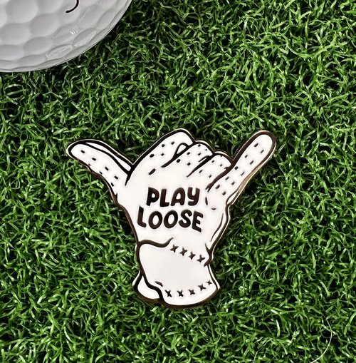 Large Play Loose Golf Ball Marker - Made in USA - Shaka - Hang Loose - Unique Golf Gift for Him