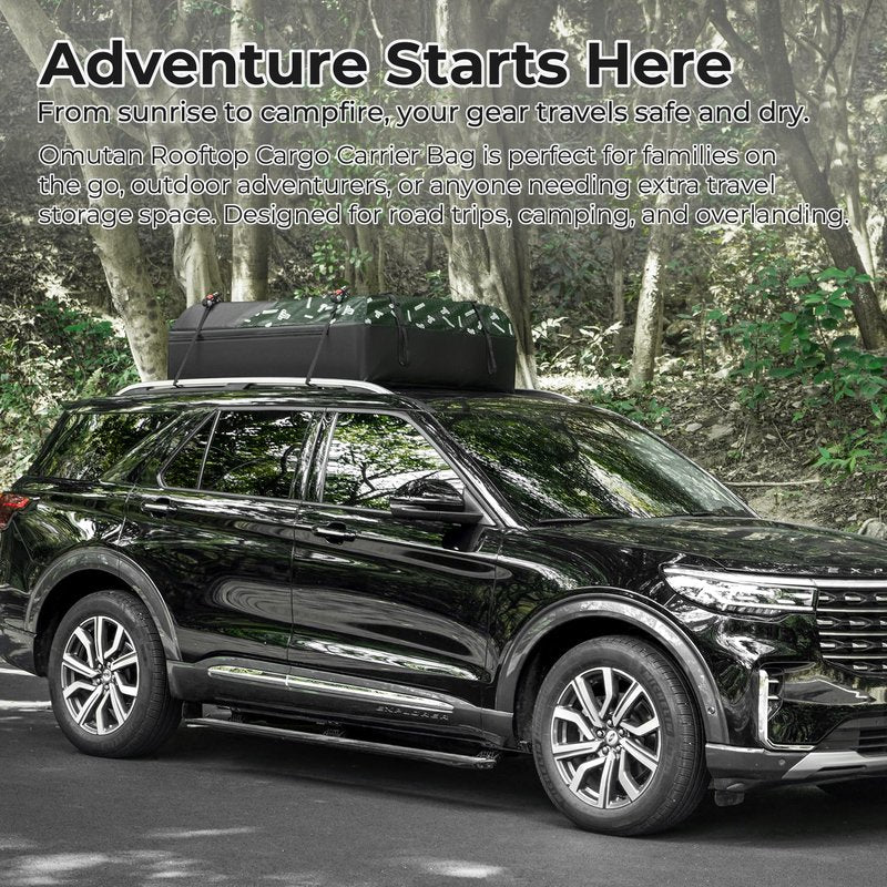 Soft Shell Car Rooftop Cargo Carrier 21 Cubic Feet Waterproof Car Roof Top Bag Roof Rack Luggage Cargo Storage for Universal Vehicles with/Without Rack Include Tie-Down Straps