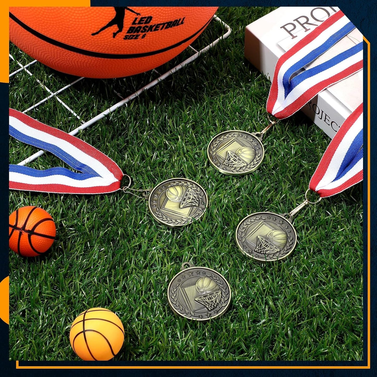 Misdary 12 Pack Medals - Team Participation Trophies with Neck Ribbons for Kids Sports Awards