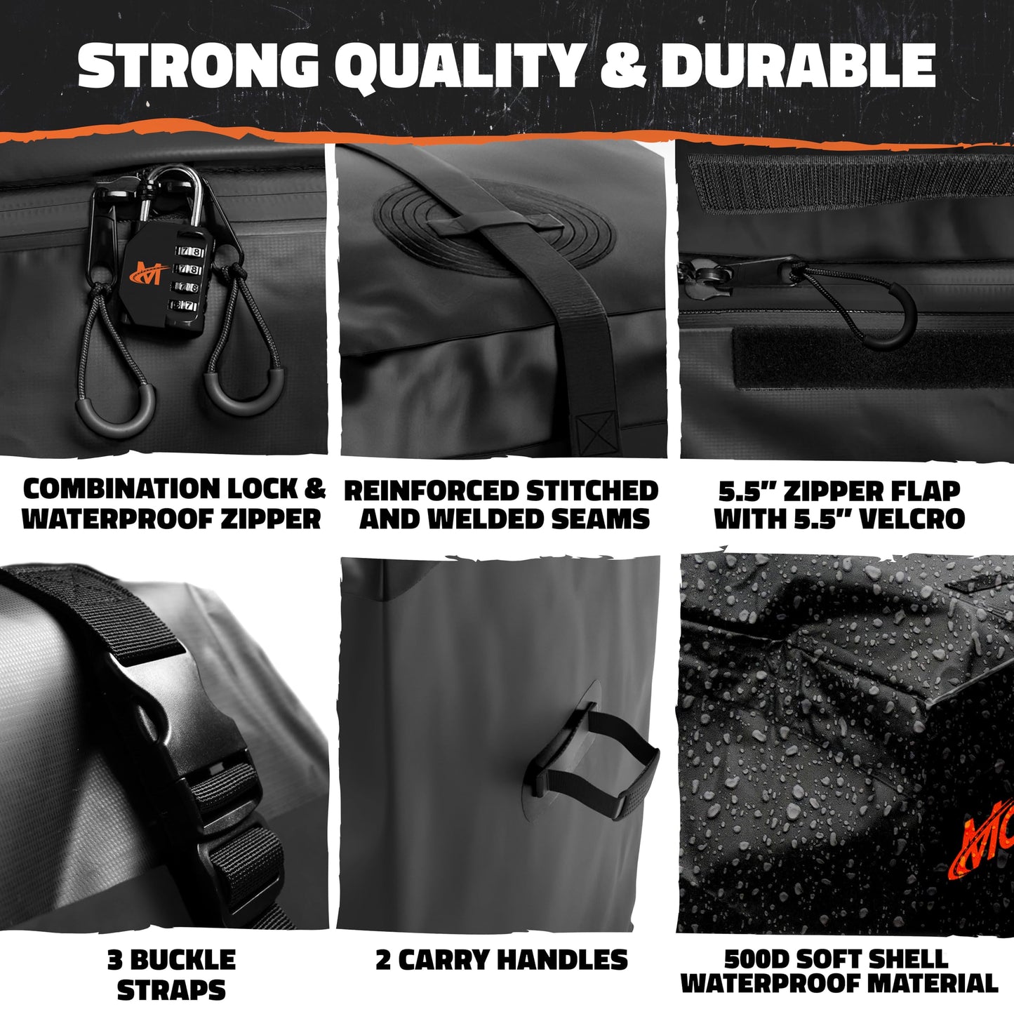 Mockins 16 CuFt Heavy Duty Trailer Hitch Cargo Carrier Bag w/Straps & Lock