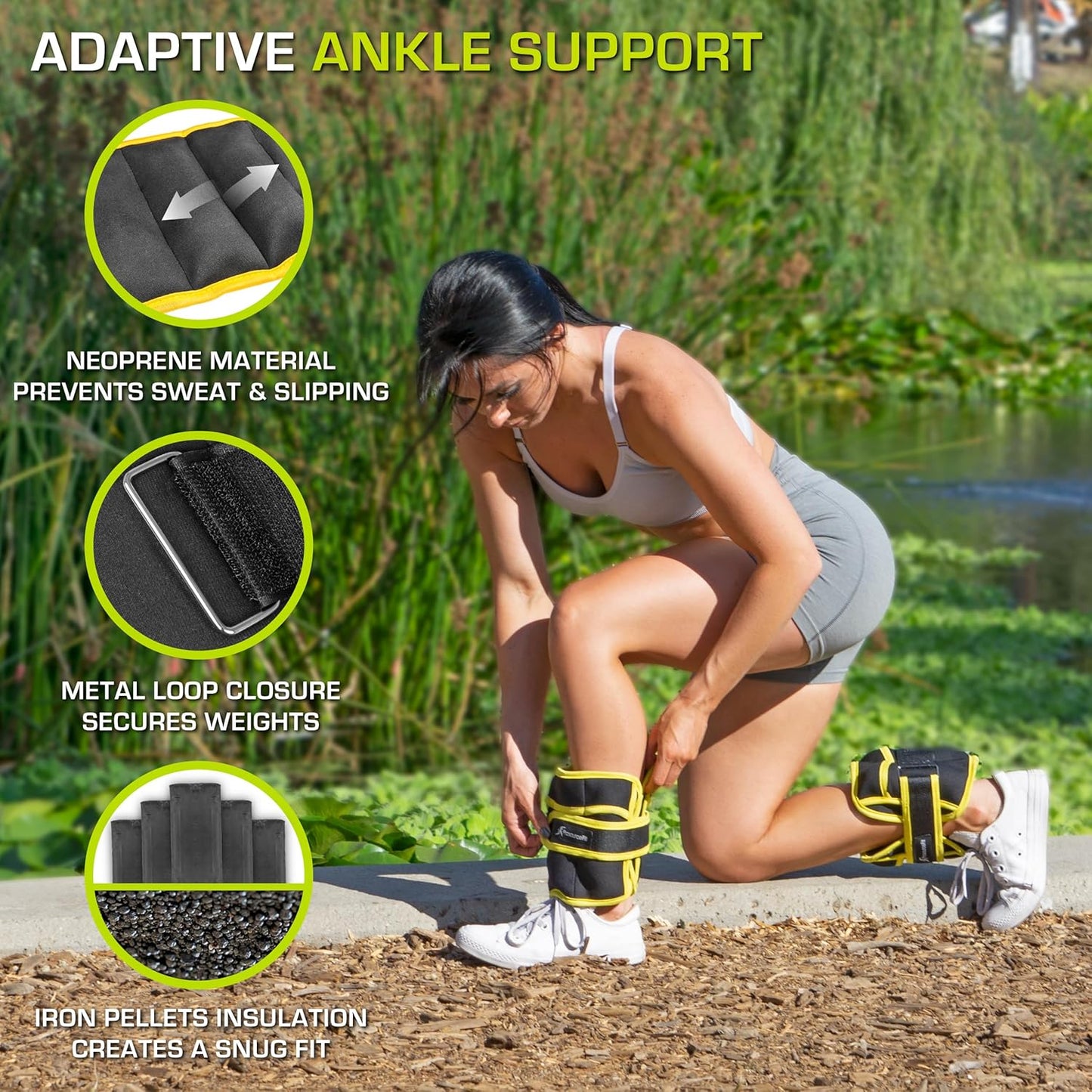 ProsourceFit Adjustable Ankle/Wrist Weights Set - 1 lb to 5 lb | Perfect for Men & Women, Versatile Training