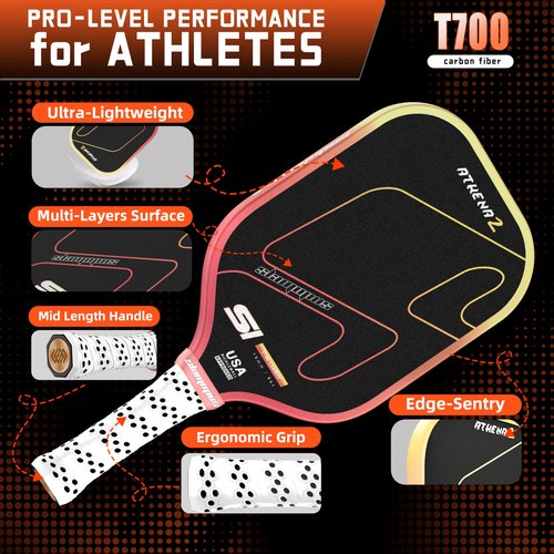 Raw Carbon Fiber Pickleball Paddles | T700 Pickleball Paddles with 16mm Polymer Honeycomb Core & Overgrips| Premium Pickle Ball Racket Enhanced Control & Spin & Power| USAPA Approved