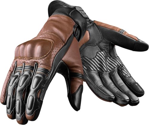 J.A.G. Motorcycle Gloves - Premium Leather Touchscreen Gloves with Knuckle Protection for Men