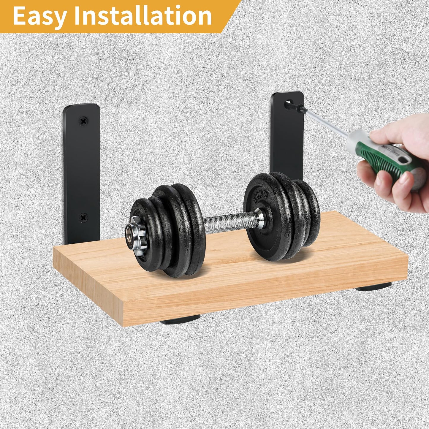 4 Pack - L 4" x H 3" x W1.5, 5mm Thick Black L Shelf Bracket, Iron Shelf Brackets, Metal Shelf Brackets, Floating Shelf, Shelf Supports with Screws