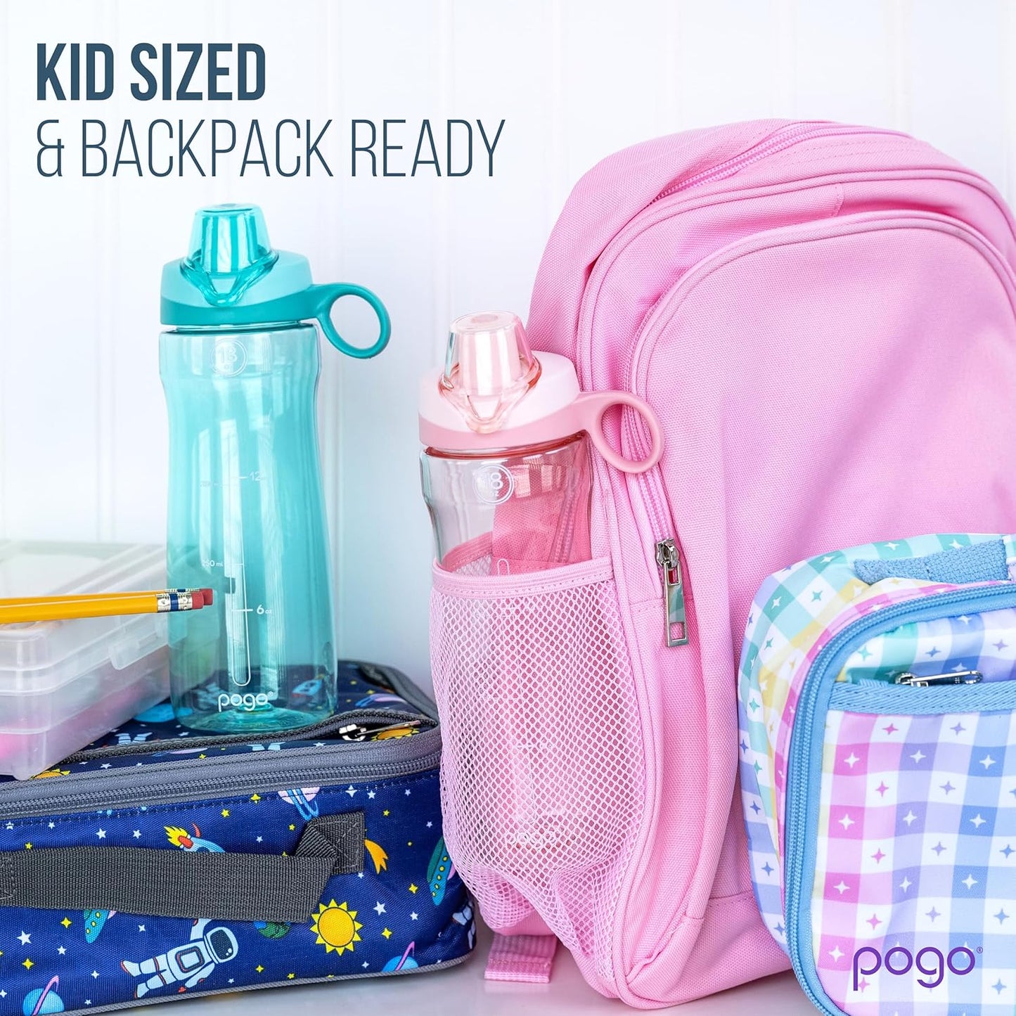 Pogo Water Bottle - Reusable BPA-Free Plastic with Chug Lid & Carry Handle | 18oz, 32oz, 40oz, 64oz