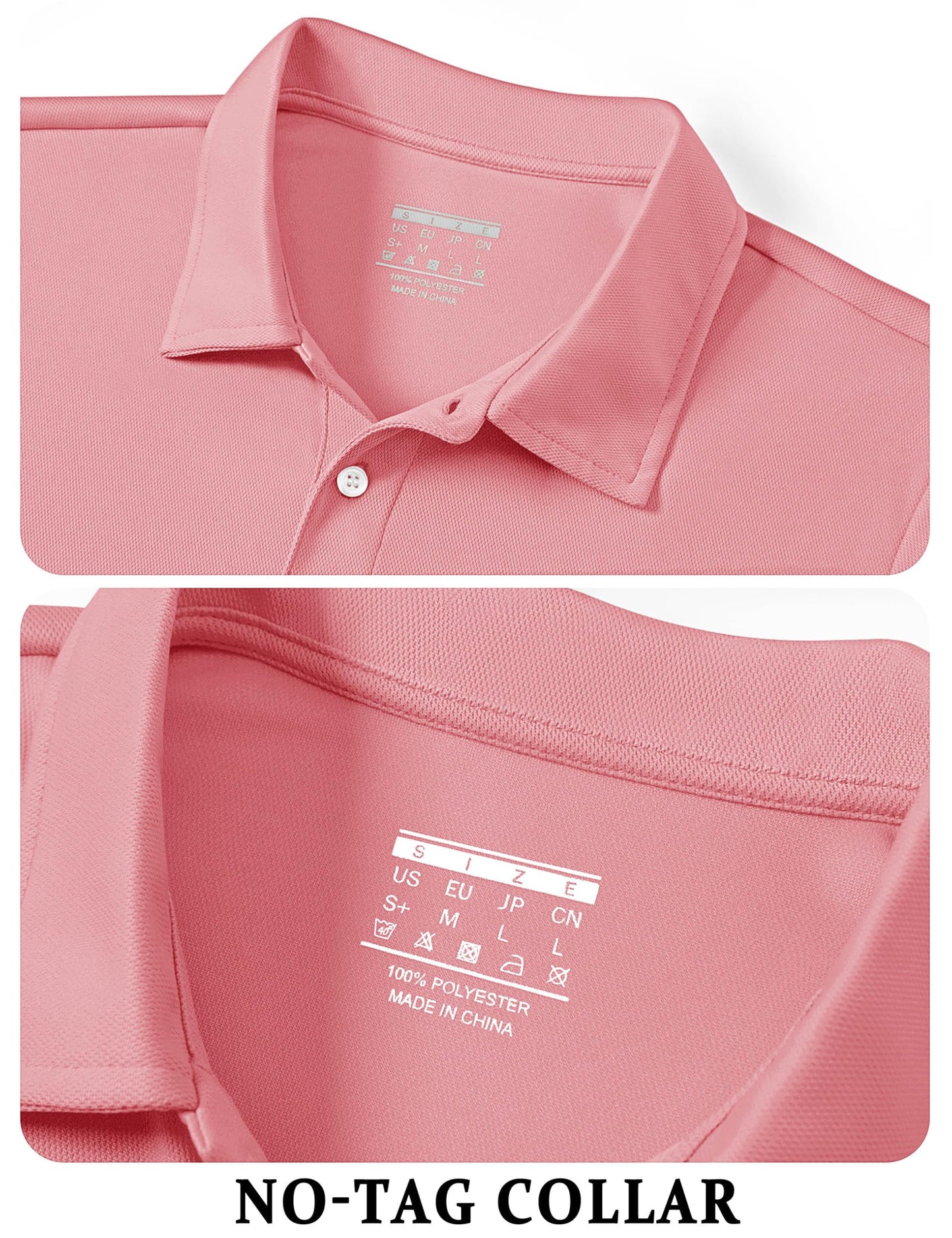 TACVASEN Mens Golf Shirt Dry Fit Mens Polo Shirts Short Sleeve Performance Golf Polos for Men with Collar Work Shirts Dark Pink, XL