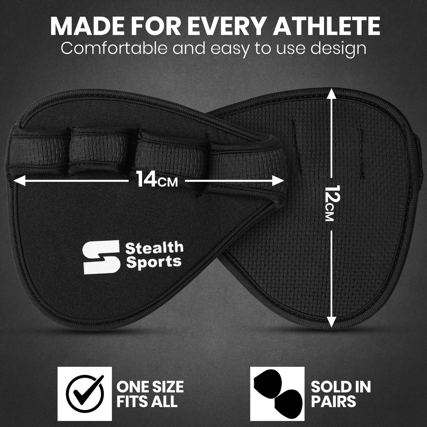 Stealth Sports Weight Lifting Gym Grip Pads Non-Slip Neoprene Pull Up Bar Pads Substitute of Workout Gloves Prevents Callus Tears–Calisthenics Fitness Weightlifting Grip Gloves (4 Loop)
