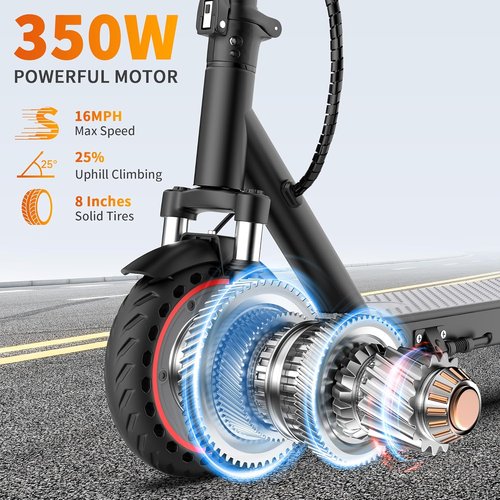 Aovowheel Electric Scooter - Folding E-Scooter with 250W-500W Motor | 16-24 MPH, 15-60 Miles Range, Dual Brakes