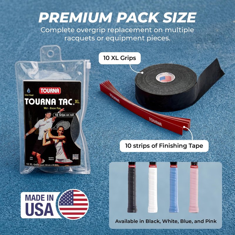 Unique Tourna Tac, Tacky Feel Tennis Grip, White (3/Roll Pack)