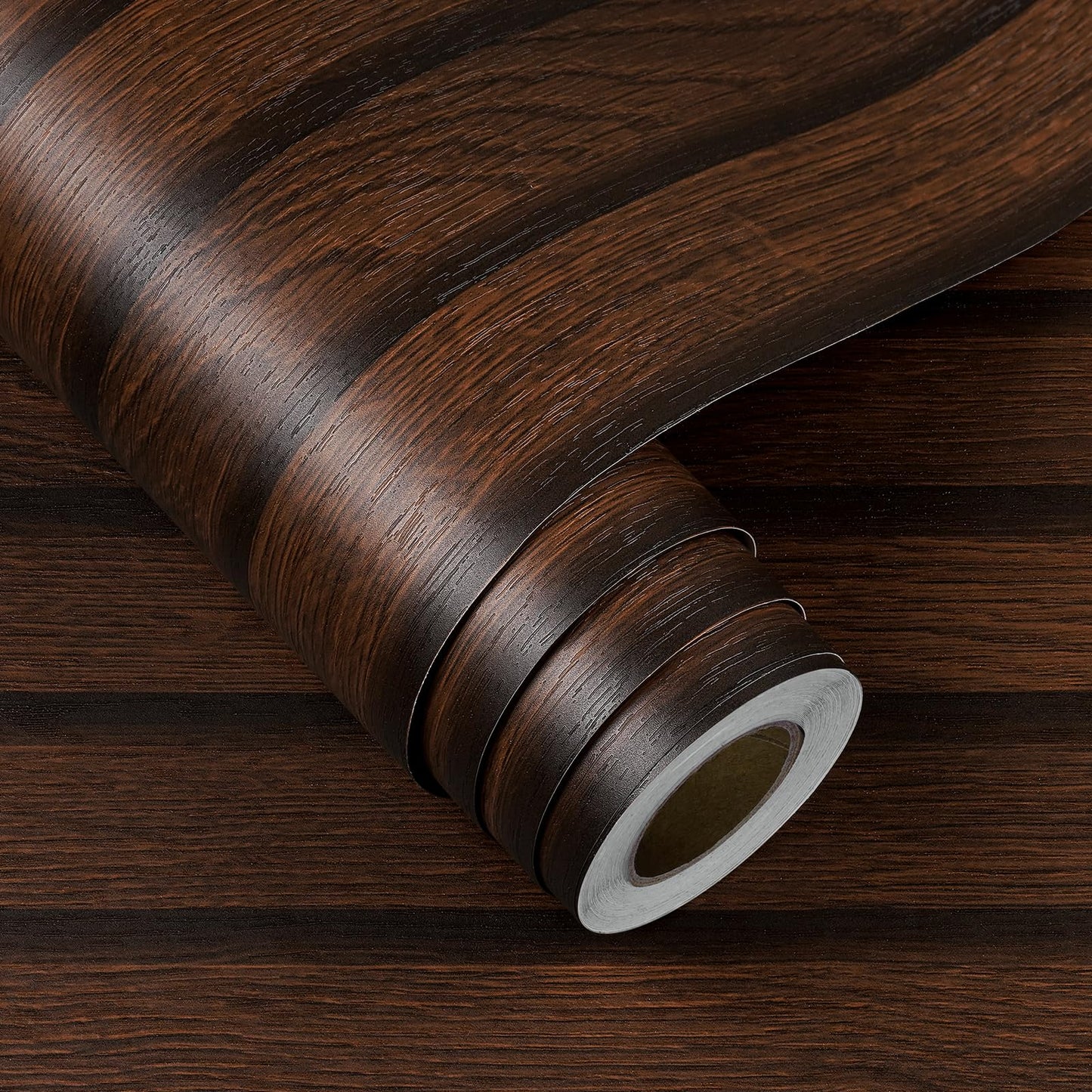 FunStick Brown Slats Wood Wallpaper Peel and Stick Removable Walnut Wood Contact Paper for Cabinets Peel and Stick Wood Slat Wall Panel Wallpaper for Bedroom Bathroom Accent Wall Waterproof 15.8"x80"