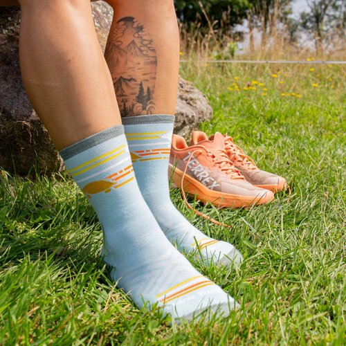 Darn Tough Vermont Women's Micro Crew Ultra-Lightweight Running Sock (Style 1050) - Glacier, Medium