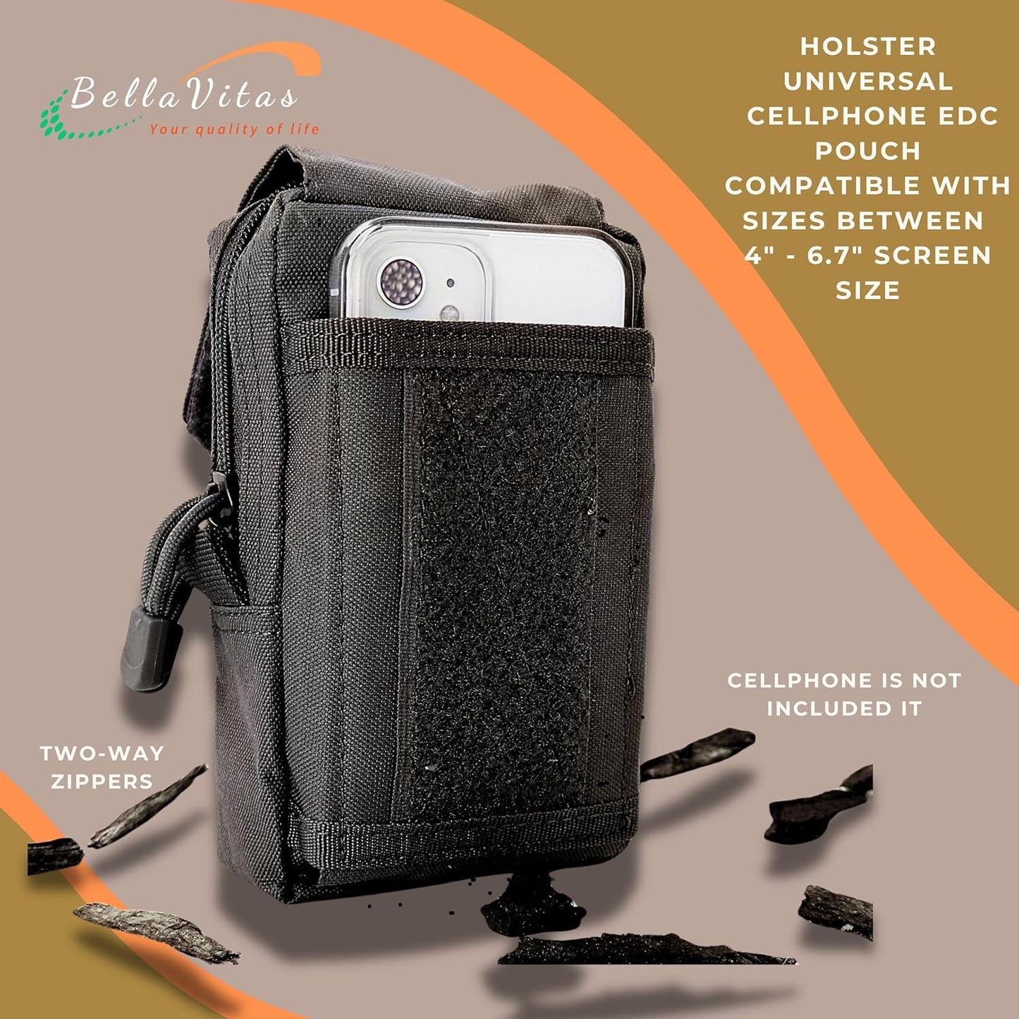 Skiennix Tactical Molle Pouch - Small EDC Utility Bag with US Flag Patch | Versatile Gadget Organizer