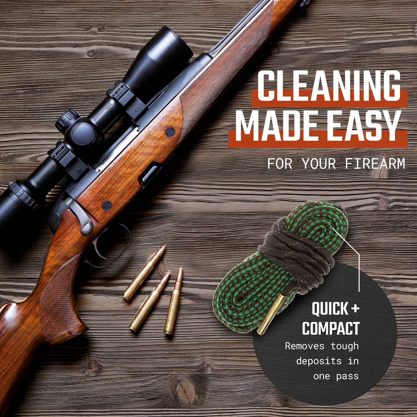 Ultimate Rifle Build Gun Snake - Reusable and Compact Gun Cleaning Rope (B54: 20 Gauge)