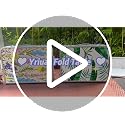 Yriuat 3ft Folding Camping Table with Floral Design, Adjustable Height Portable Picnic Table
