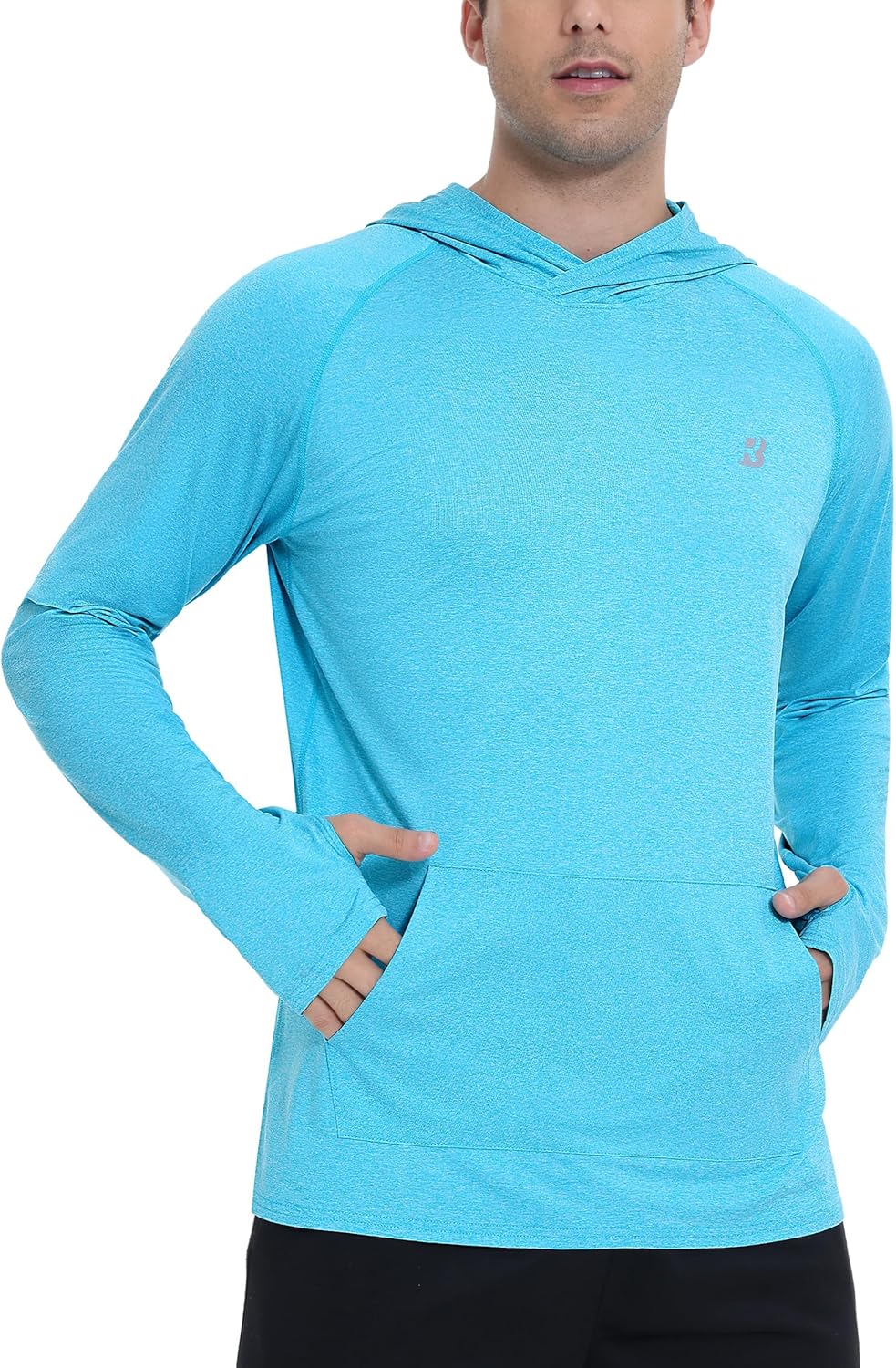 Roadbox UPF 50+ Men's Sun Hoodie - Long Sleeve UV Protection Fishing Shirt with Pocket | Outdoor Athletic Rash Guard