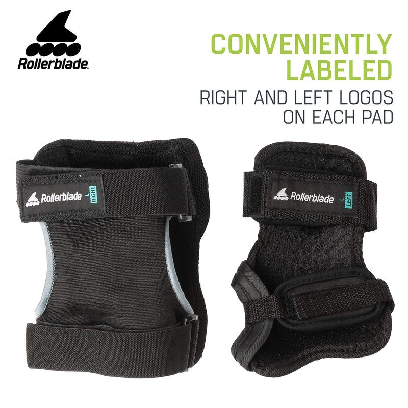 Rollerblade Skate Gear 3 Pack Protective Gear, Knee Pads, Elbow Pads and Wrist Guards, Inline Skating, Multi Sport Protection, Unisex, Black, M