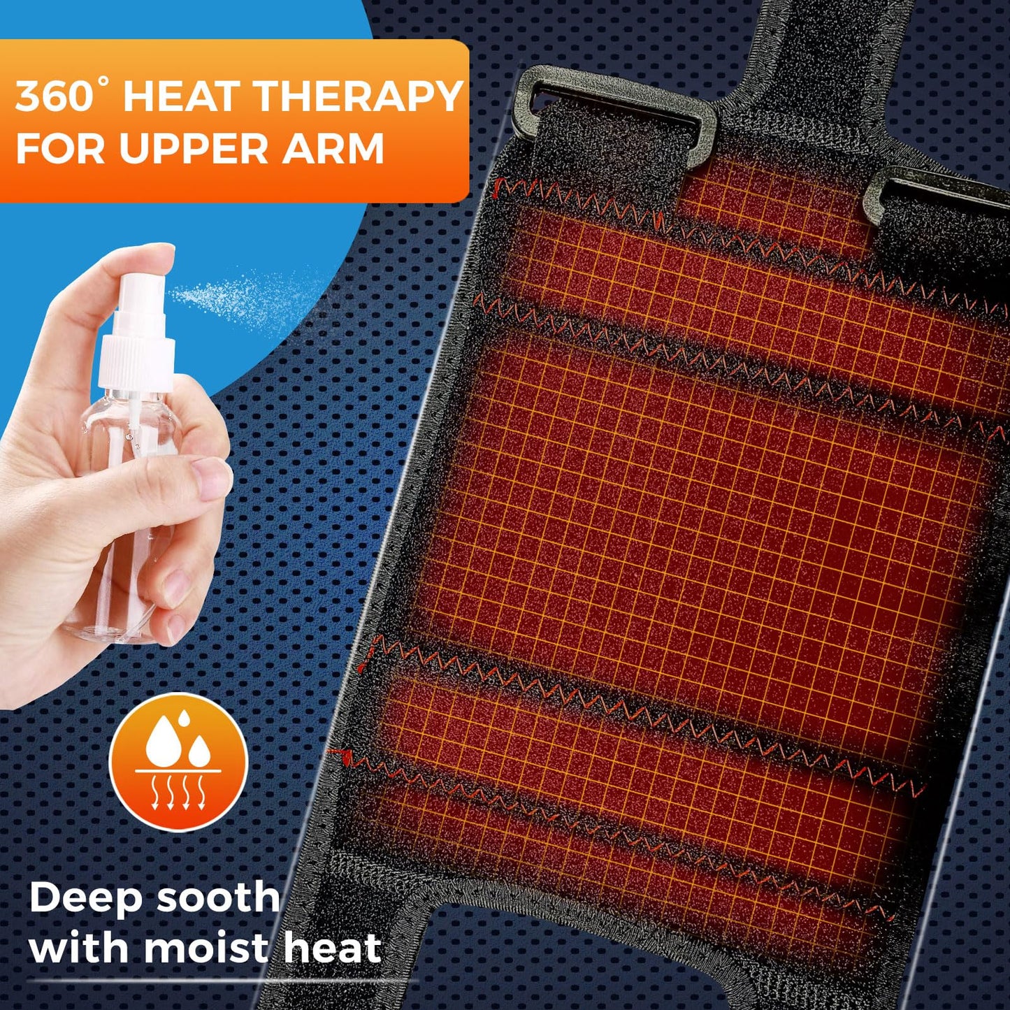 sticro Upper Arm Heating Pad for Bicep Tendonitis Pain Relief, Heated Arm Wrap for Biceps & Triceps Muscle Strains, Adjustable Bicep Brace with 3 Heat & 5 Timers Settings for Men/Women (S/M)
