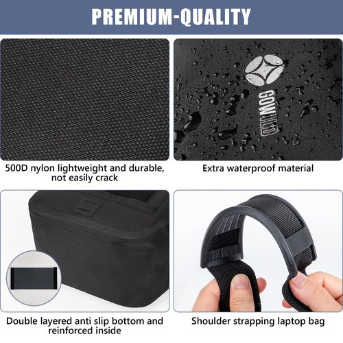 go wild Waterproof Bike Pannier – 500D Polyester Pannier Bike Bag for Rear Rack with Built-in Rain Cover, Laptop Sleeve & Reflective Strips – Bicycle Bag for Commuters – Durable Bicycle Saddle Bag