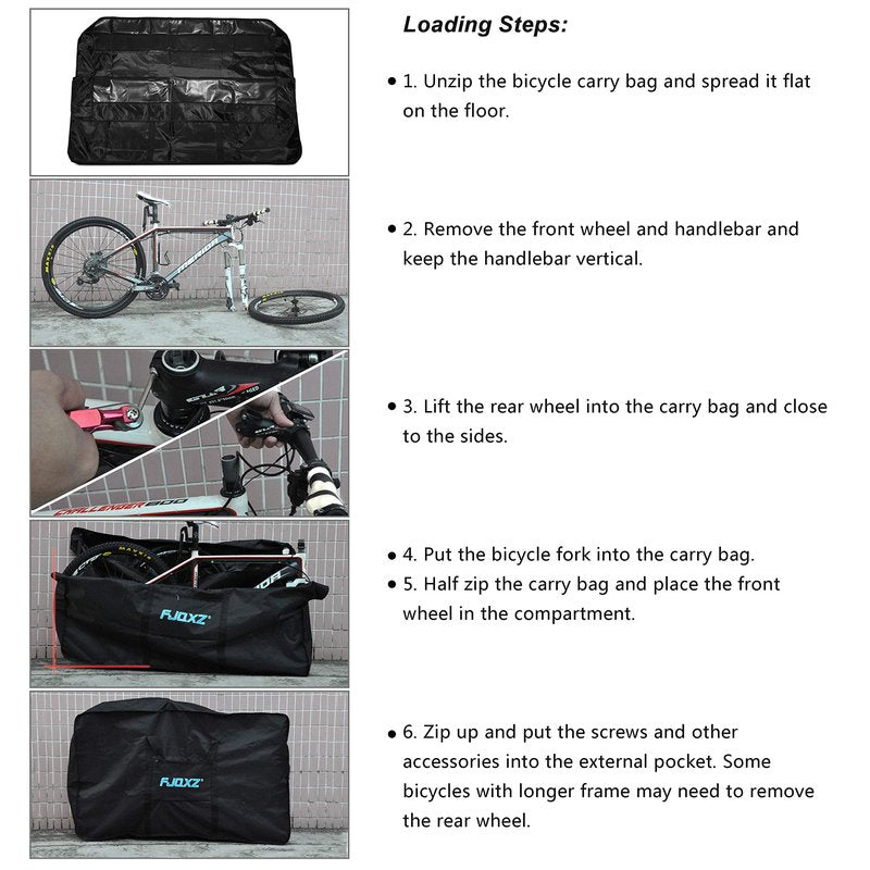 Huntvp Bike Travel Bag Bicycle Transport Carrying Case with a Carry Bag for 26-29inch Folding Bike Foldaway Bicycle