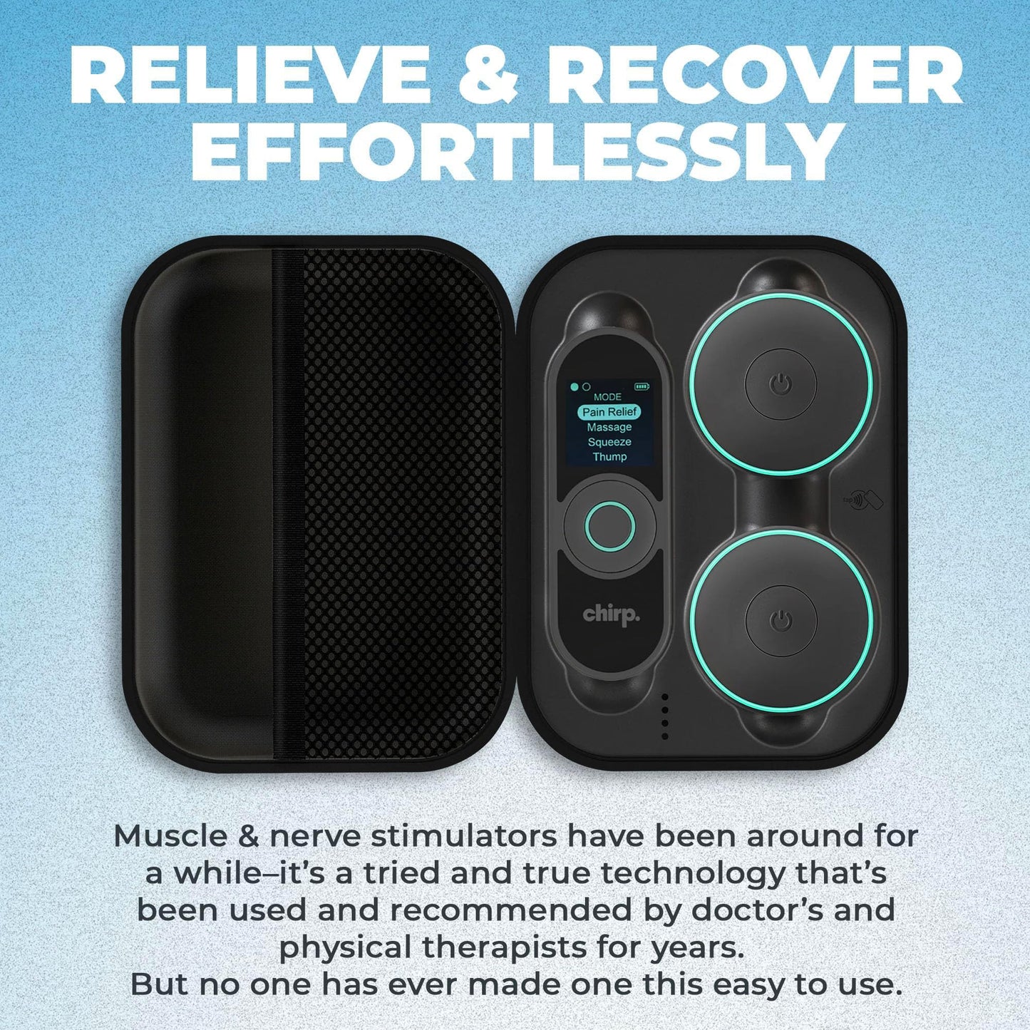 Chirp Halo Wireless Muscle Stimulator, Portable EMS TENS Unit (Double)