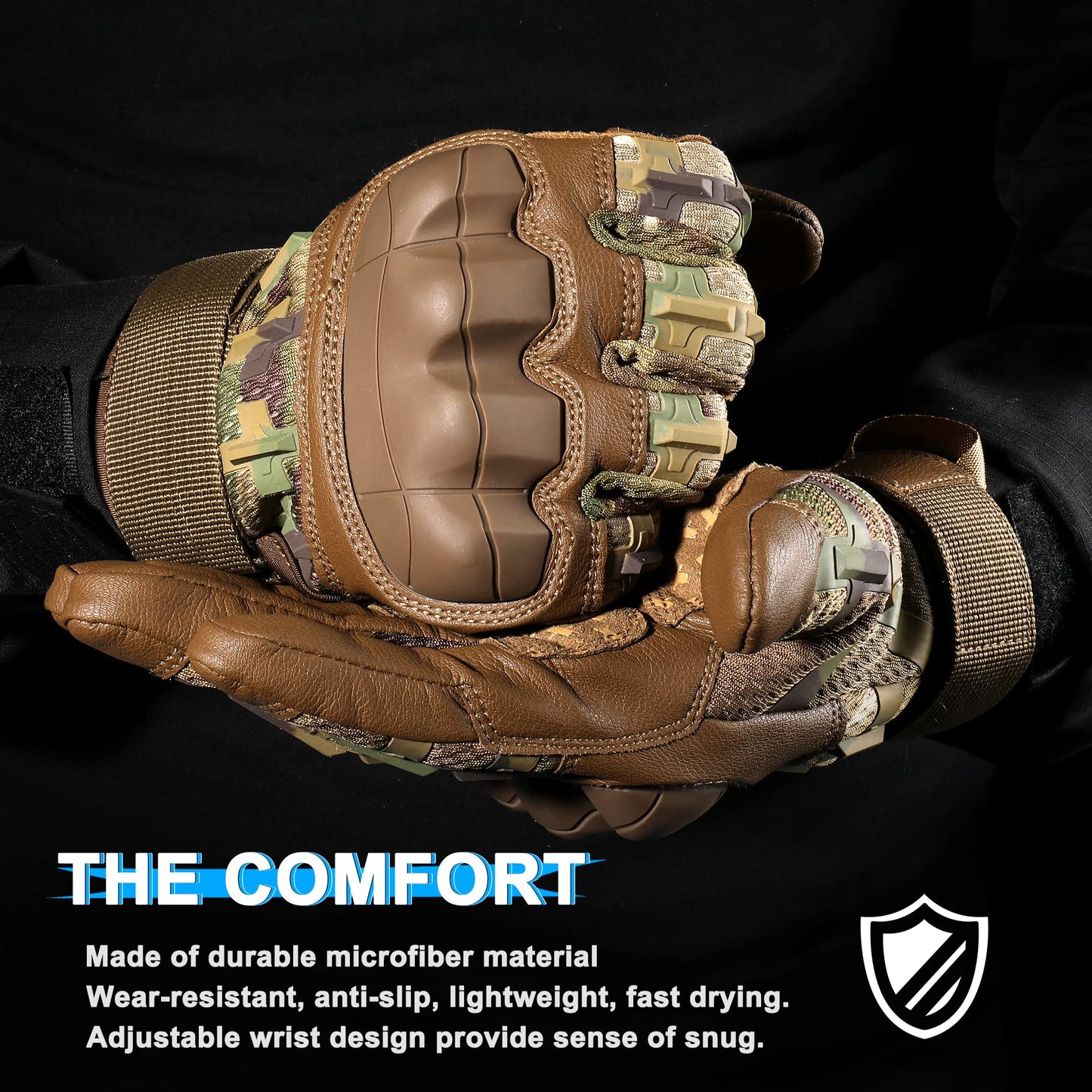 AXBXCX Tactical Gloves for Men Touch Screen Motorcycle Airsoft Paintball Motorbike Outdoor Full Finger Gloves Camouflage L