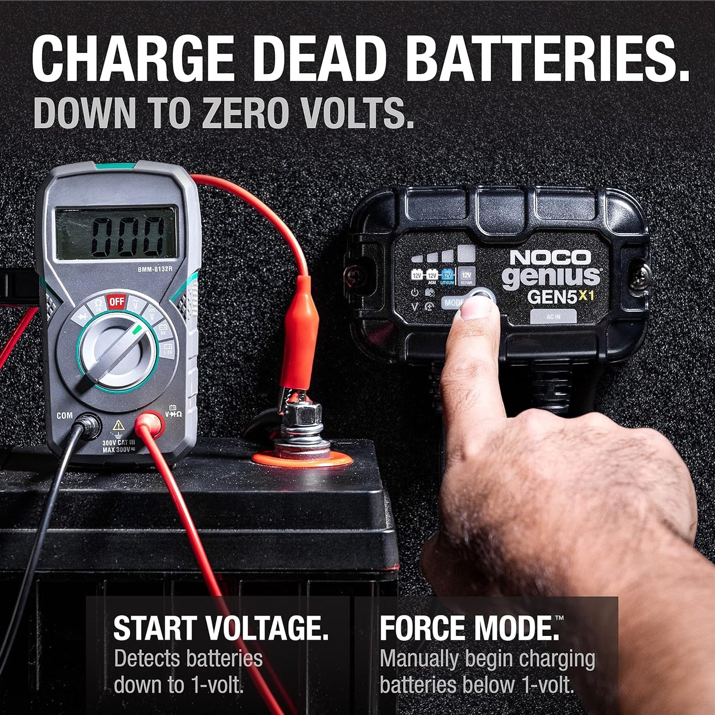 NOCO Genius GEN5X1 Onboard Battery Charger - 5A, 12V Waterproof Marine Charger with Overcharge Protection
