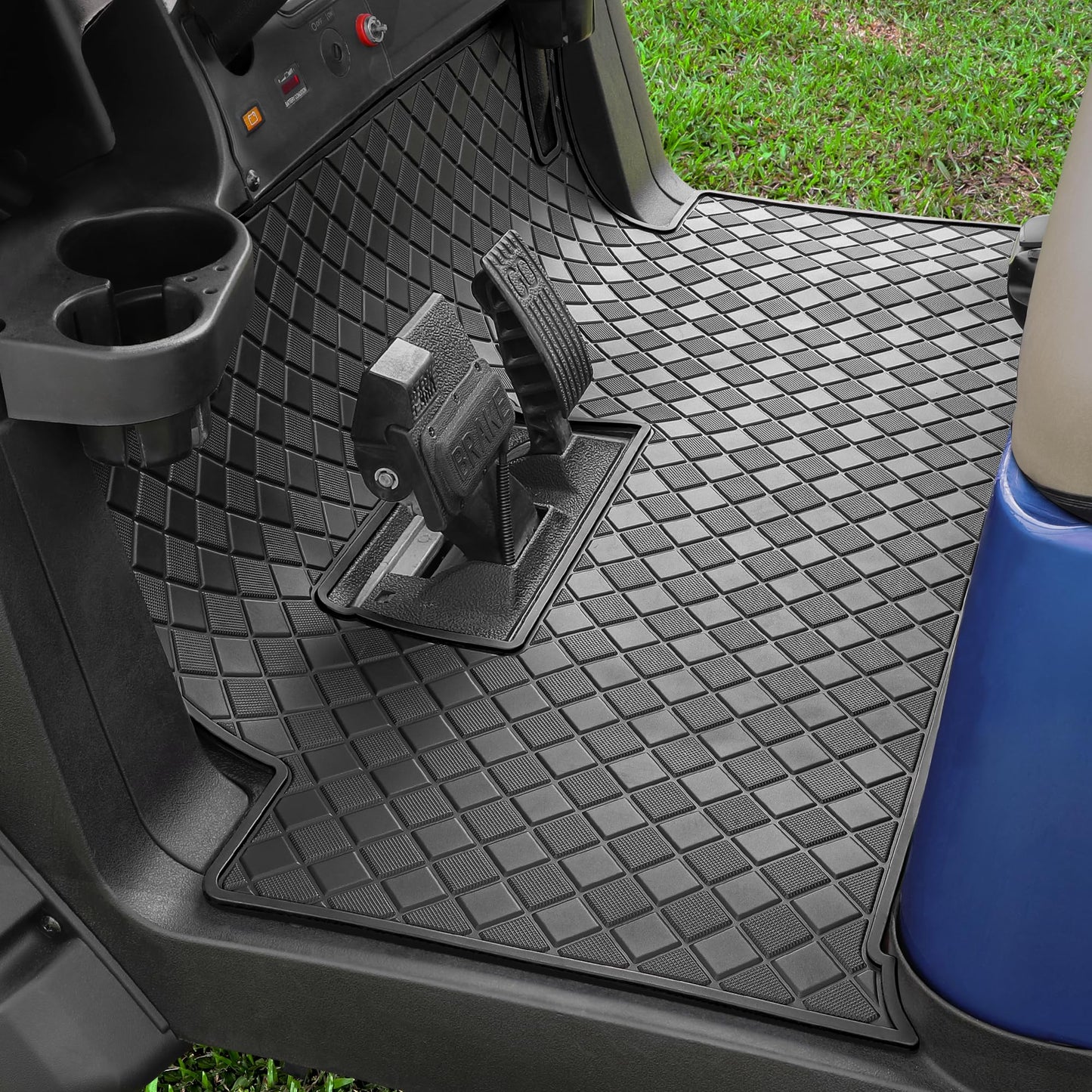 Club Car Precedent Rubber Floor Mat,Upgraded Non-Slip Full Coverage Liner Mat Fit Club Car Precedent 2004-2025,Onward&Tempo 2017-2025,Villager&V4L 2019-2025,8MM Thick Heavy Duty Rubber Mats Black Trim
