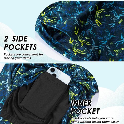 FT FENTENG Boys Swim Trunks - Quick-Dry 2-in-1 Stretch Swim Shorts with Compression Liner | Sizes 4-17 Y