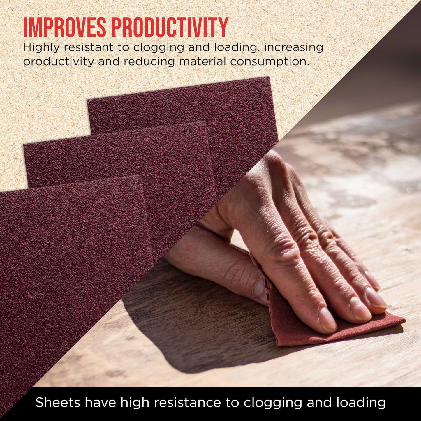 ProductionShop Premium 1/4 Sheet Size Red Sanding Sheets, 50 Sheet Variety Pack, Grits 40, 80, 100, 120, 180, 220, 320, 400, 600, 800 - Hook & Loop Backing Sandpaper - Palm Sanders, Sanding Blocks