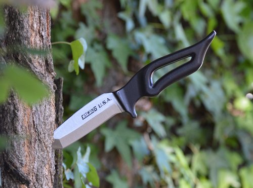 ESTWING Tanto Knife - 4" USA Made Fixed Blade Knife with Forged Steel Construction & Reinforced Nylon Sheath - ETK-4