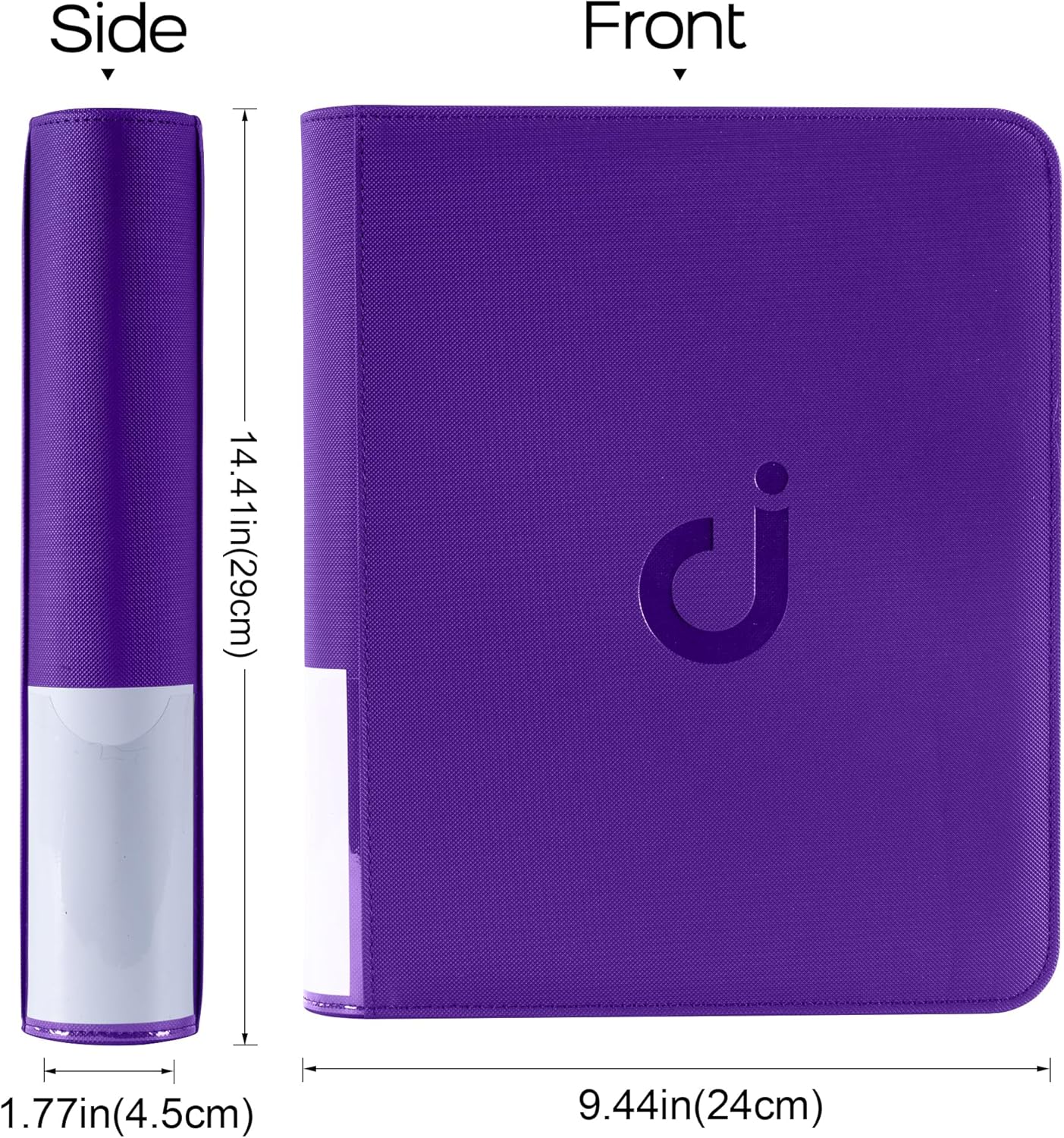 Top Loader Binder - Holds 128 Trading Cards | 4 Pocket Design for 3" x 4" Rigid Holders - Classic Purple