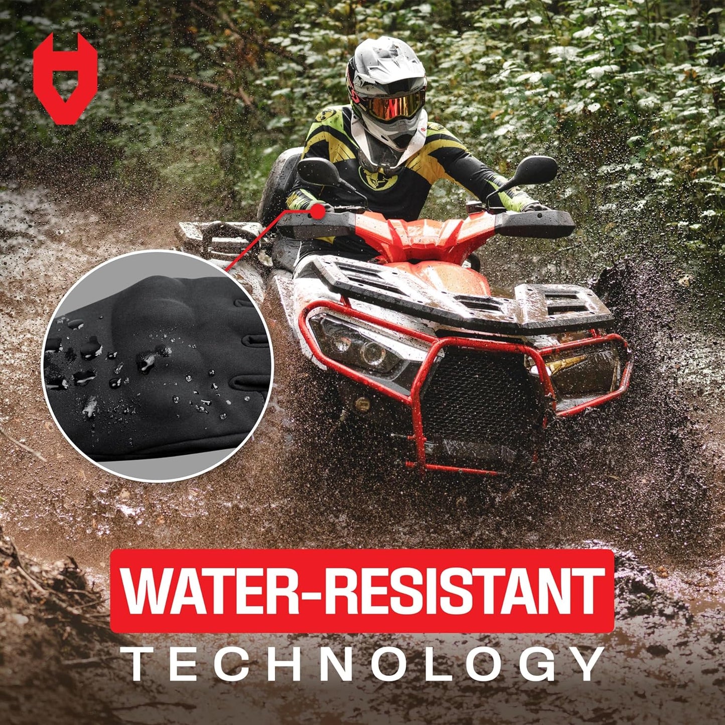 NoCry Tactical Shooting Gloves for Men - Water Resistant with Padded Knuckle Guards & Non-Slip Grip | Heavy Duty Black