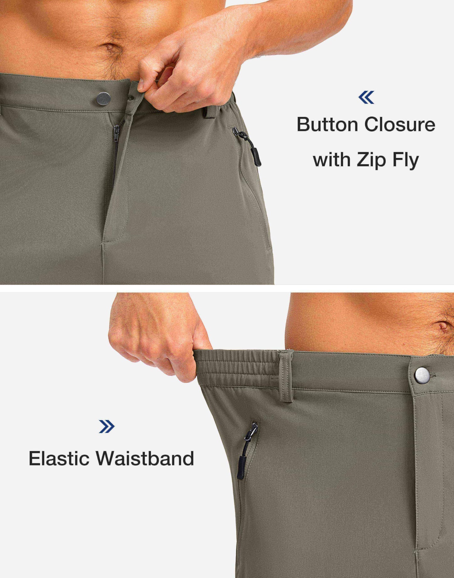 Pudolla Men's Hiking Shorts 11" Lightweight Cargo Work Shorts for Men Summer Travel Golf Casual Outdoor with 5 Pockets(Grey Sage 3X-Large)