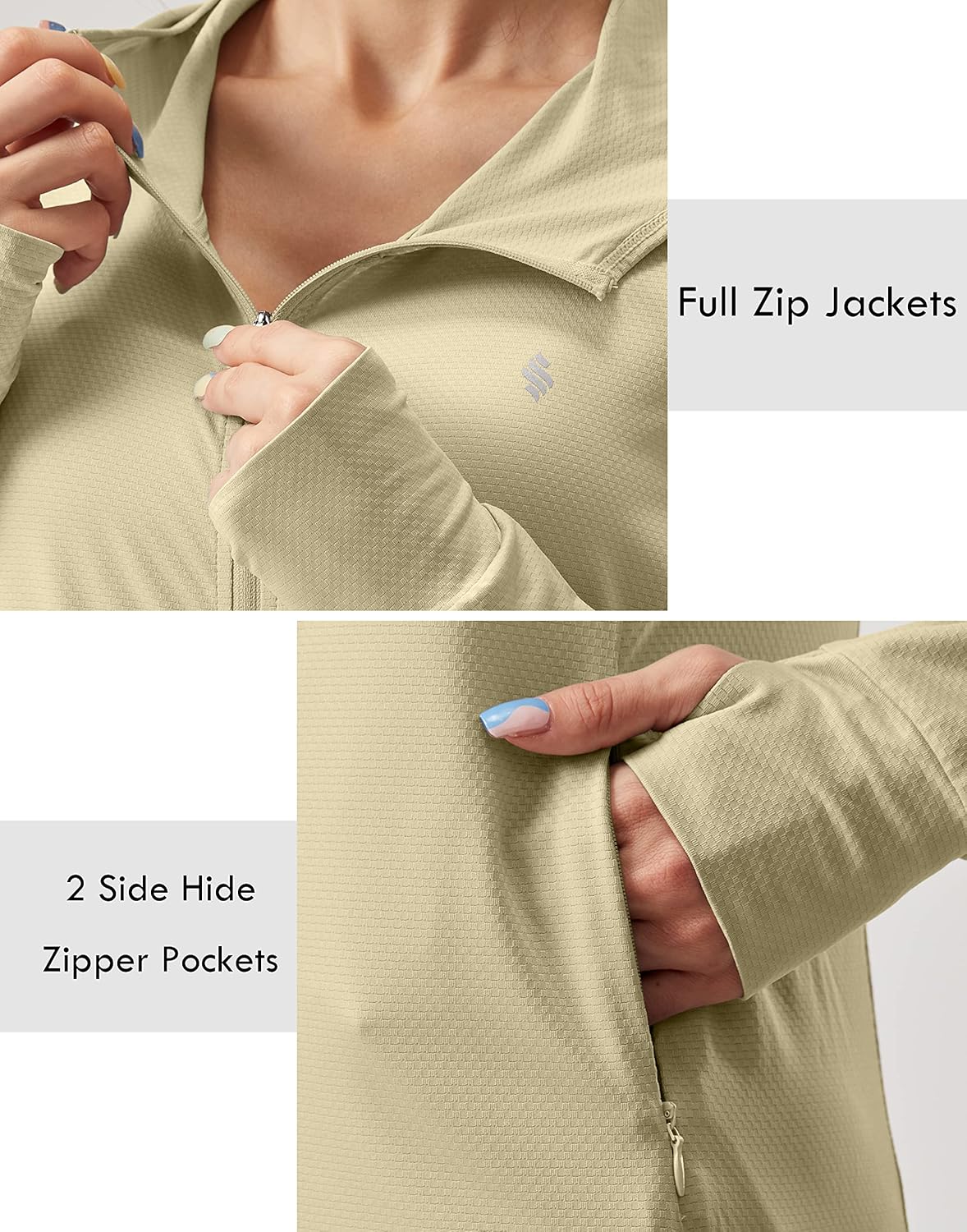 Soothfeel Women's Sun Protection Hoodie Jacket - UPF 50+ Lightweight Long Sleeve with Pocket for Outdoor Activities