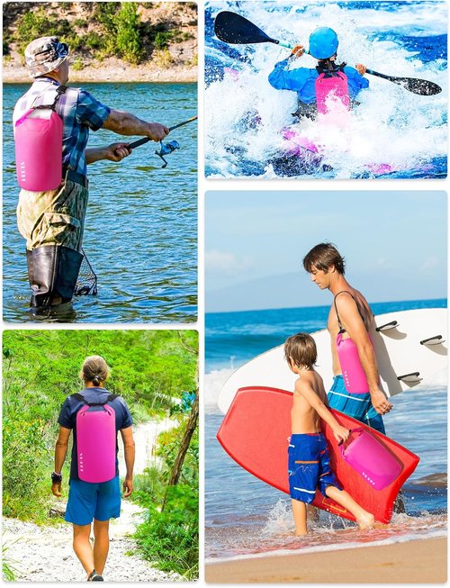 HEETA Waterproof Dry Bag - Lightweight Roll Top Storage Backpack with Emergency Whistle | 5L-40L Options for Travel, Kayaking, Camping