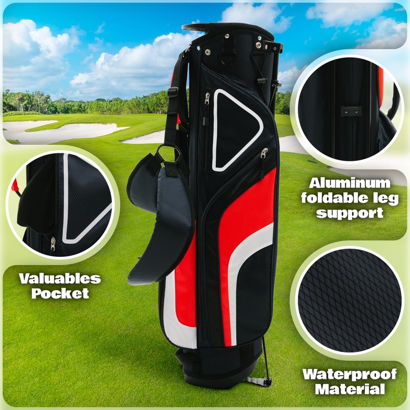 Ultra-Lite Golf Stand Bag - 3 Lbs, 4 Way Divider Portable Golf Club Carry Bag, Water-Repellent Golf Travel Case with Rain Hood, Golf Gifts for Men and Women (Navy Blue)