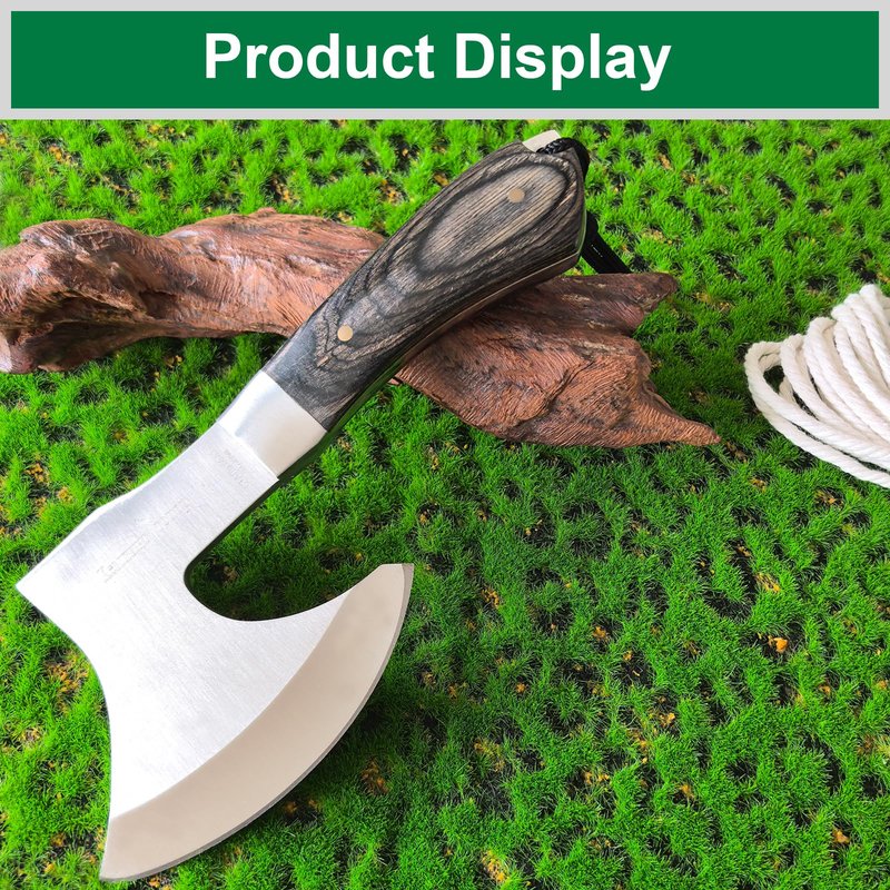 DOOM BLADE 10" Camping Axe, Survival Throwing Hatchet with Sheath, Tactical Tomahawk with Spike, Nylon Fiber Handle for Outdoor Survival Hiking Camping