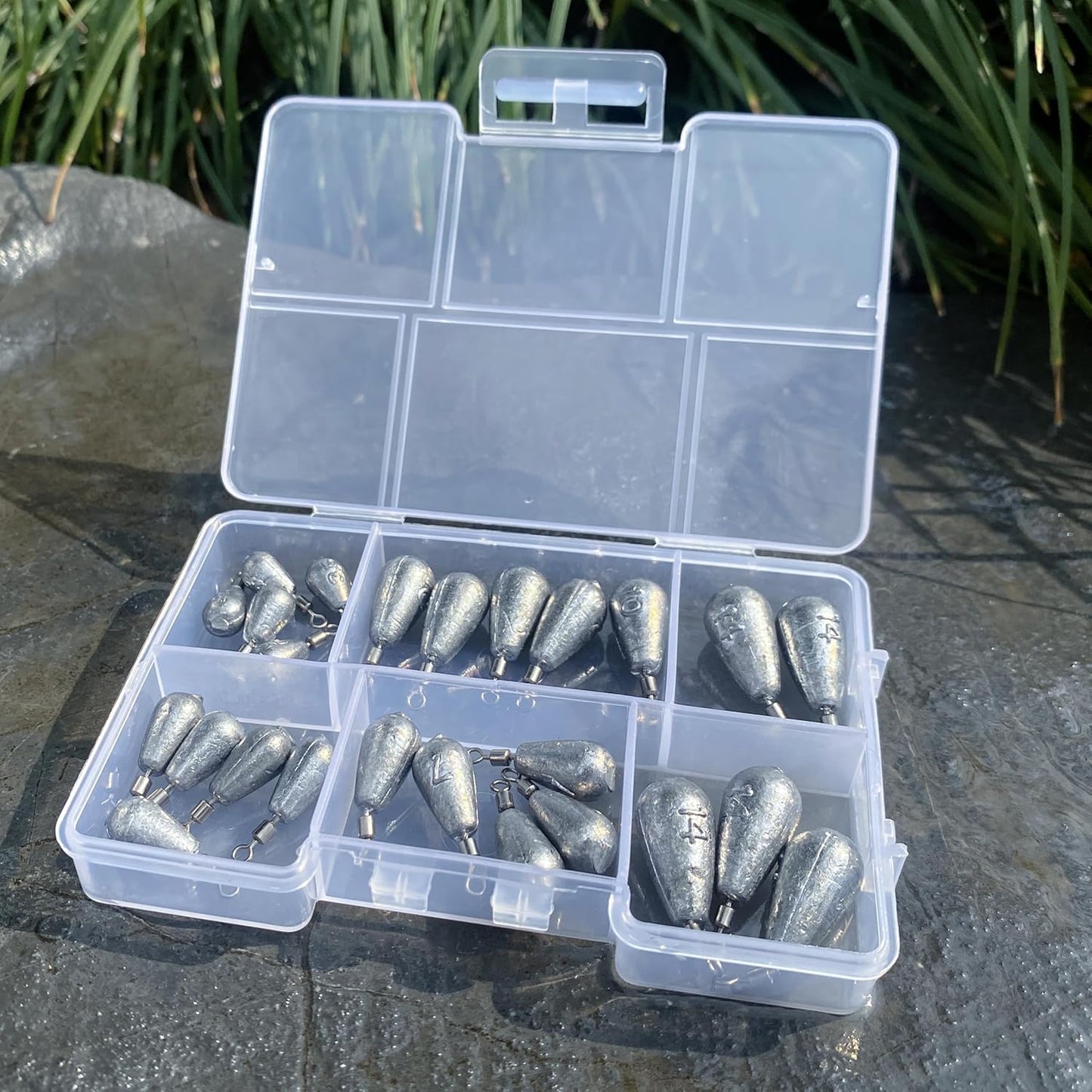 Skiennix Fishing Weights Sinkers Kit - Versatile Drop Shot Weights for Bass & Catfish | Freshwater & Saltwater