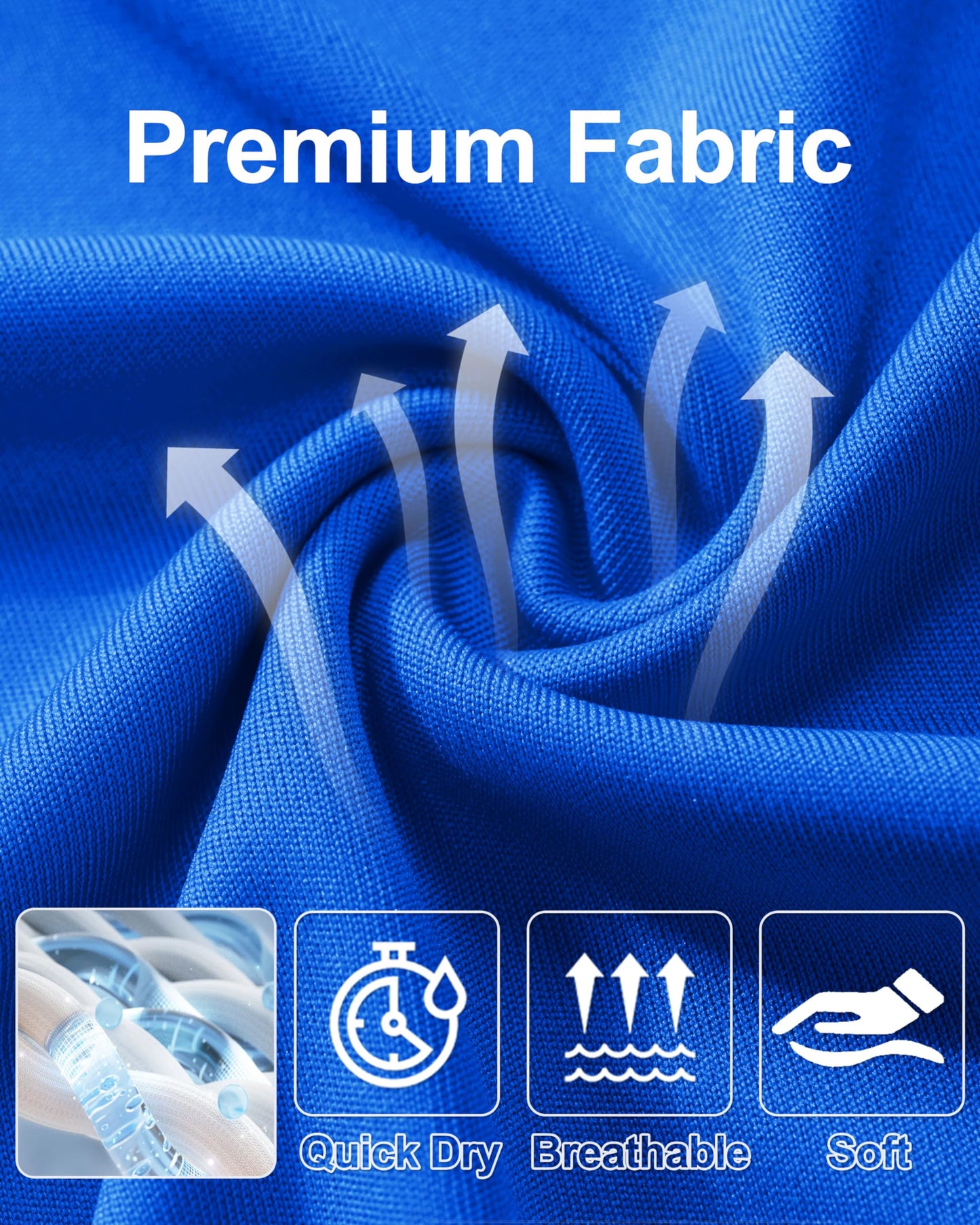 MAGCOMSEN UPF 50 Shirts for Men Sun Protection Clothing Long Sleeve UV Protection Rashguard Athletic Shirts Dry Fit Running Shirts Bright Blue