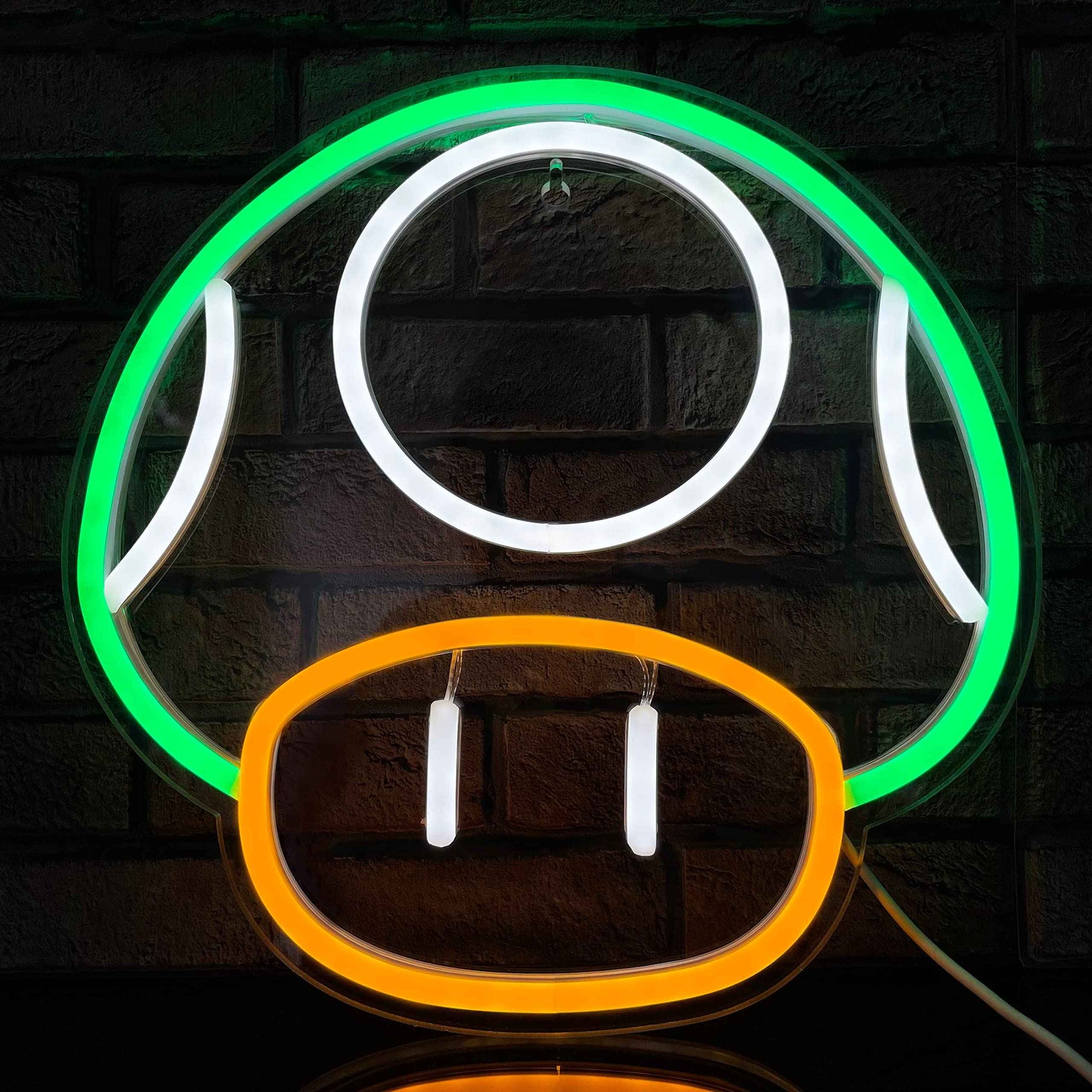Heliwey Game LED Neon Light Sign for Game Room Decor Super Mushroom NPC Wall Decor for Bedroom, Man Cave, Party, Gaming Club Neon Wall Signs (Green)