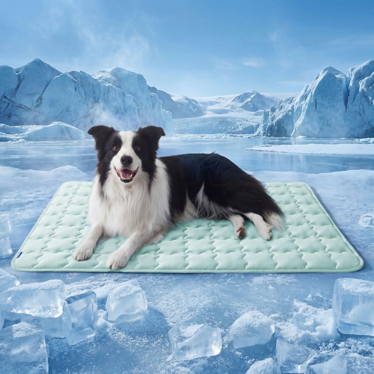 Bedsure Cooling Dog Mat Extra Large, Q-Max>0.5 XL Thin Breathable Cold Crate Pad for Pet, Portable Washable Kennel Bed for Summer Active Dog with Chill Soothing Fabric to Rapid Cooling,41x28, Green